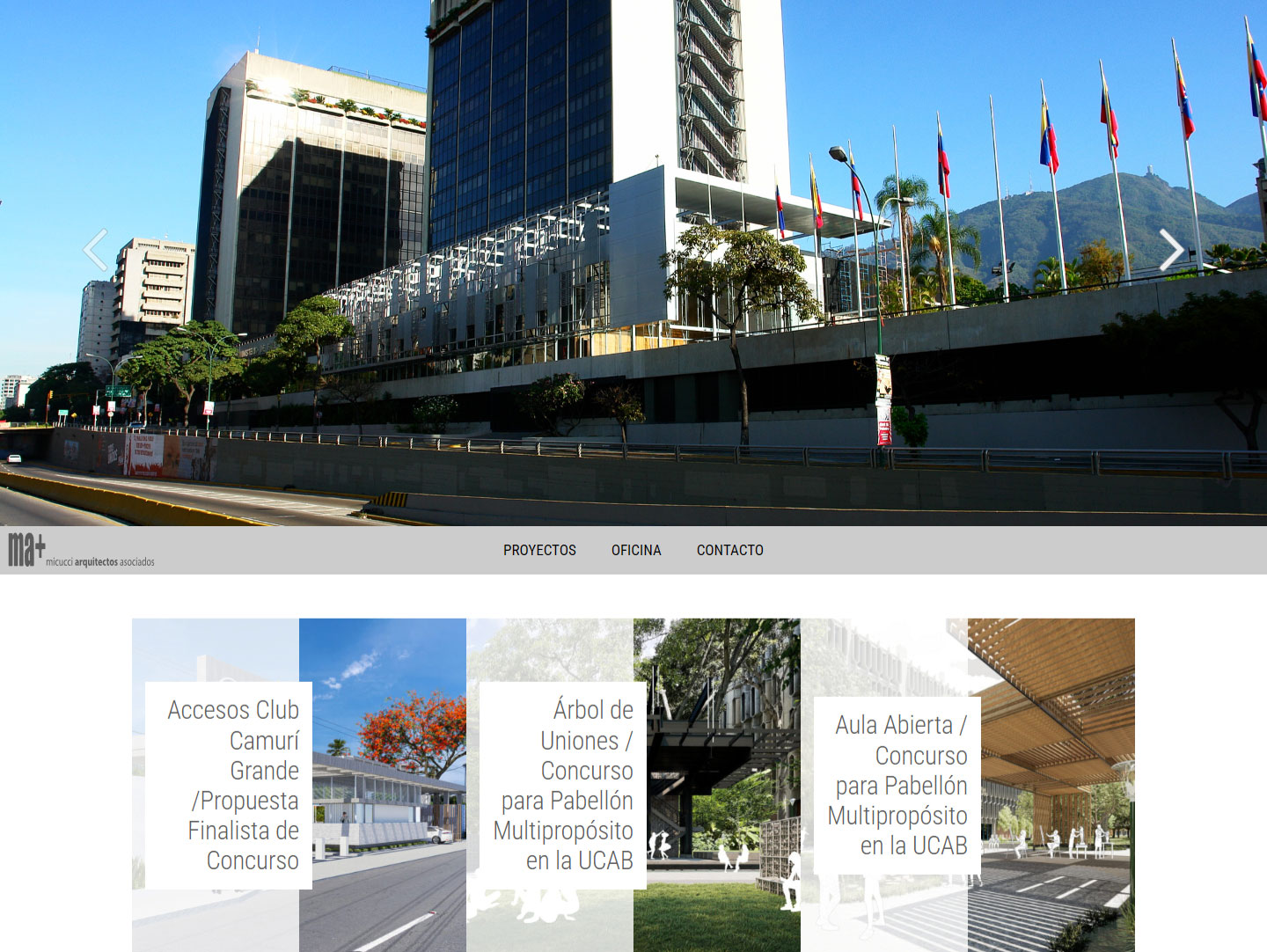 Micucci Arquitectos Asociados | <p>Portfolio of the architecture firm Micucci Arquitectos Asociados.Developed for WordPress, with infite scroll and bootstrap.</p>

<!-- wp:spacer {"height":"20px"} -->
<div style="height:20px" aria-hidden="true" class="wp-block-spacer"></div>
<!-- /wp:spacer -->

<!-- wp:wp-bootstrap-blocks/row {"template":"1-2"} -->
<!-- wp:wp-bootstrap-blocks/column {"sizeMd":4} -->
<!-- wp:image {"id":1482,"sizeSlug":"full","linkDestination":"none"} -->
<figure class="wp-block-image size-full"><img src="http://viera.info/wp-content/uploads/2026/01/Micucci-Arquitectos-Asociados-home.jpg" alt="" class="wp-image-1482"/></figure>
<!-- /wp:image -->
<!-- /wp:wp-bootstrap-blocks/column -->

<!-- wp:wp-bootstrap-blocks/column {"sizeMd":8} -->
<!-- wp:image {"id":1488,"sizeSlug":"full","linkDestination":"none"} -->
<figure class="wp-block-image size-full"><img src="http://viera.info/wp-content/uploads/2021/11/Accesos-Club-Camuri-Grande-Propuesta-Finalista-de-Concurso-–-Micucci-Arquitectos-Asociados-01-04-2026_06_56_PM.jpg" alt="" class="wp-image-1488"/></figure>
<!-- /wp:image -->

<!-- wp:image {"id":1490,"sizeSlug":"full","linkDestination":"none"} -->
<figure class="wp-block-image size-full"><img src="http://viera.info/wp-content/uploads/2021/11/Micucci-Arquitectos-Asociados-01-04-2026_06_57_PM.jpg" alt="" class="wp-image-1490"/></figure>
<!-- /wp:image -->
<!-- /wp:wp-bootstrap-blocks/column -->
<!-- /wp:wp-bootstrap-blocks/row -->